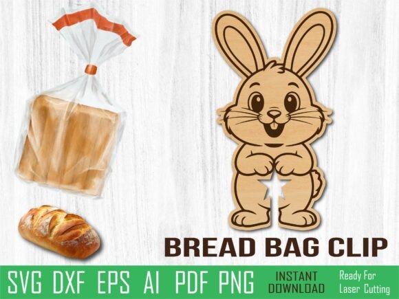 Easter Bunny Bread Clip, Rabbit Laser Design Review