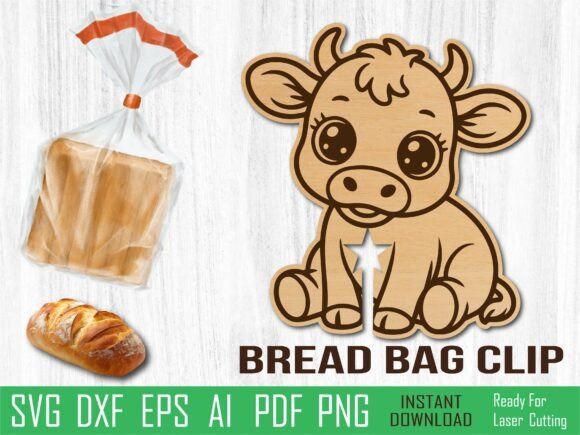 Highland Cow Bread Bag Clip, Laser Cut Review