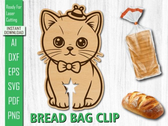 Laser Cut Cat, Bowtie Cat Bread Clip Review