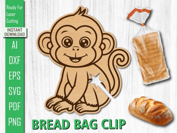 Laser Cut Cute Monkey Bread Clip Crafts Review