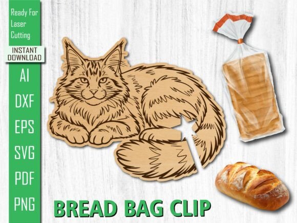 Laser Cut Lying Cat Bread Bag Clip SVG Review