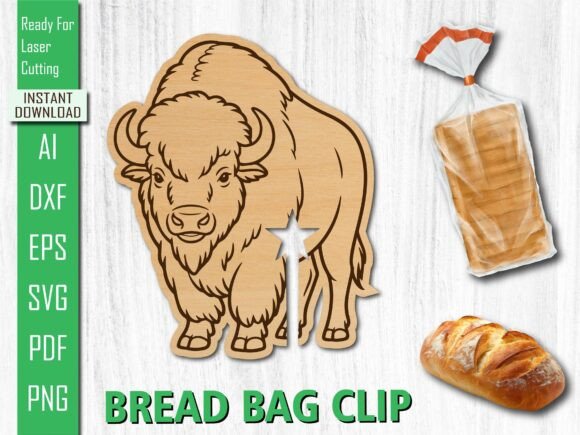 Laser Cut Wildlife Bison Bread Bag Clip Review
