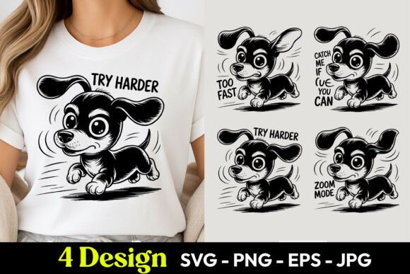 Try Harder Funny Dog SVG PNG Review