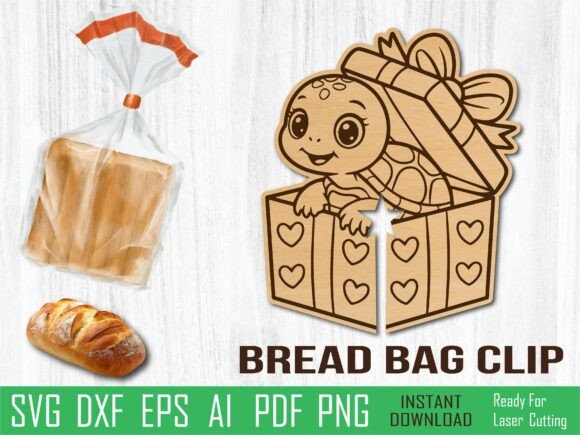 Valentine Turtle Box Bread Clip, Laser Review